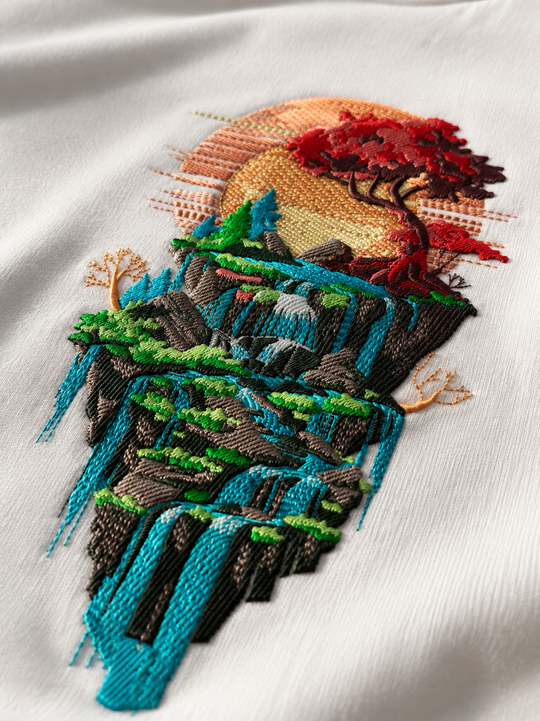Embroidery close-up on tee