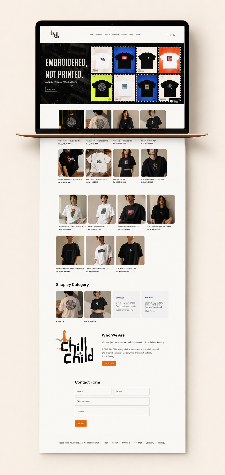 Chill Wild Child: Shopify store homepage