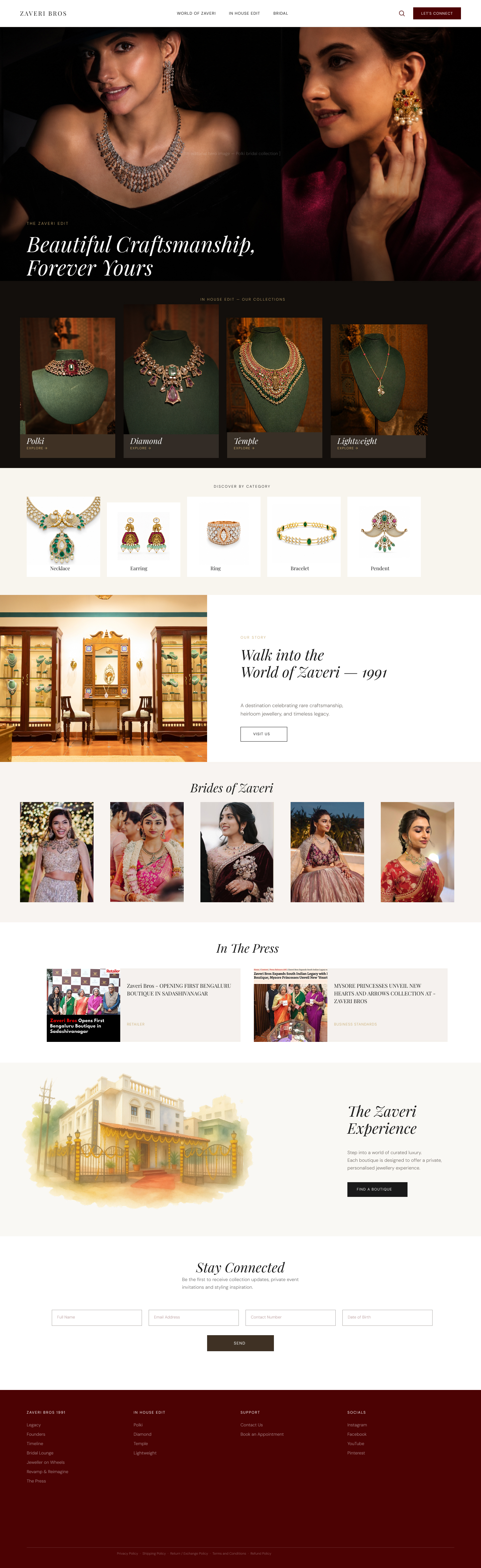 Zaveri Bros: website homepage